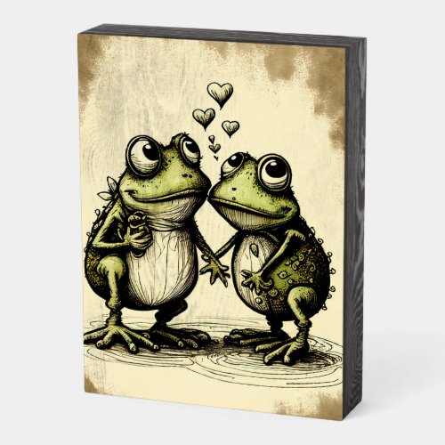 Toad Love Wooden Box Sign