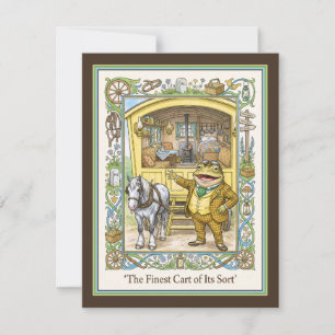 Toad Showing Off the inside of the Yellow Caravan RSVP Card