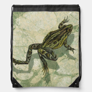 Toad Swinning in the Water Drawstring Bag