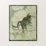 Toad Swinning in the Water Jigsaw Puzzle<br><div class="desc">Vision Studio is using the giclée (French for “to spray”) technique in this art piece. It makes it unique and the different shades of green emphasize the peacefulness on this image. Choose this piece of artwork for your next Zazzle product.</div>
