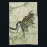Toad Swinning in the Water Kitchen Towel<br><div class="desc">Vision Studio is using the giclée (French for “to spray”) technique in this art piece. It makes it unique and the different shades of green emphasize the peacefulness on this image. Choose this piece of artwork for your next Zazzle product.</div>