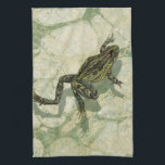 Toad Swinning in the Water Kitchen Towel<br><div class="desc">Vision Studio is using the giclée (French for “to spray”) technique in this art piece. It makes it unique and the different shades of green emphasize the peacefulness on this image. Choose this piece of artwork for your next Zazzle product.</div>
