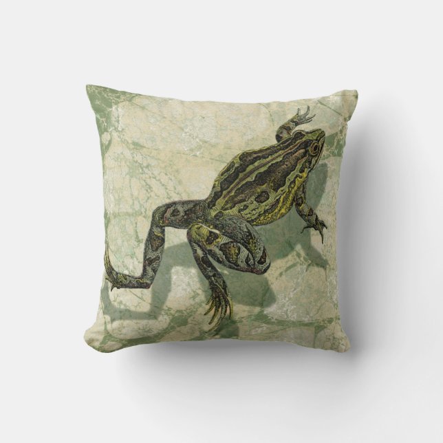 Toad Swinning in the Water Throw Pillow (Front)