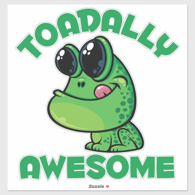 Toadally Awesome Happy Cartoon Toad Sticker (Sheet)