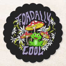 Toadally Cool Colorful floral and frog typography