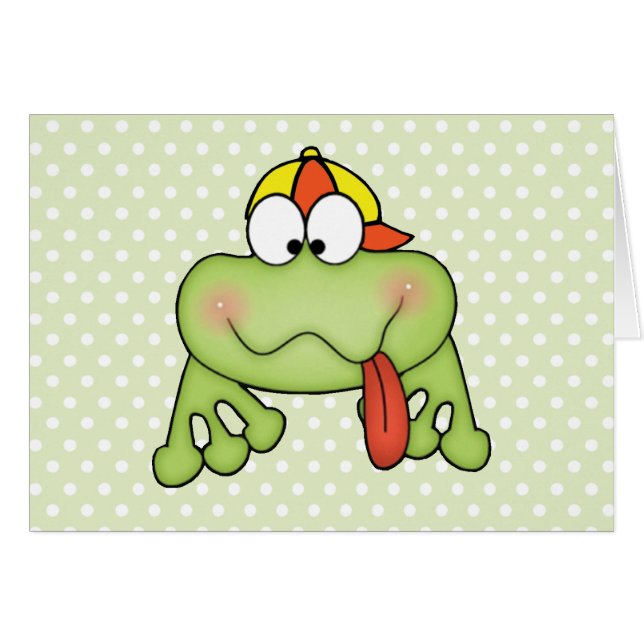 Toadally Cute Boy Frog Blank Card (Front Horizontal)