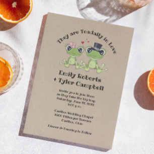 ©Toadally in Love Frog Couple Rustic Wedding Invitation