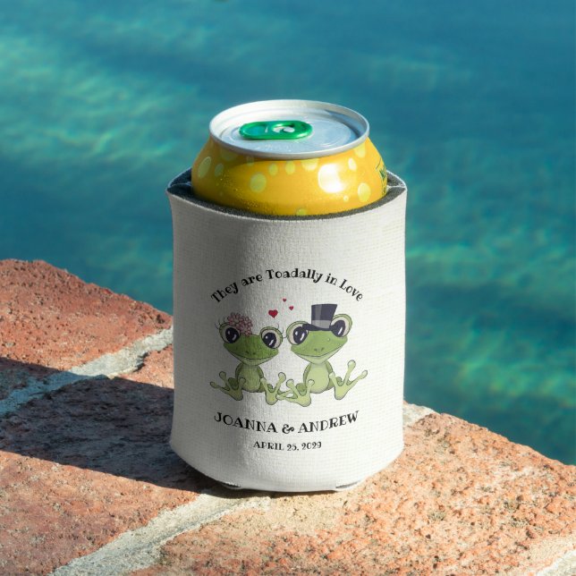 ©Toadally in Love Frog Couple Wedding Can Cooler (In Situ Pool)