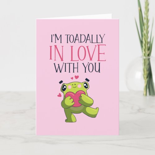 Toadally In Love Frog Pun Funny Valentines Day Holiday Card
