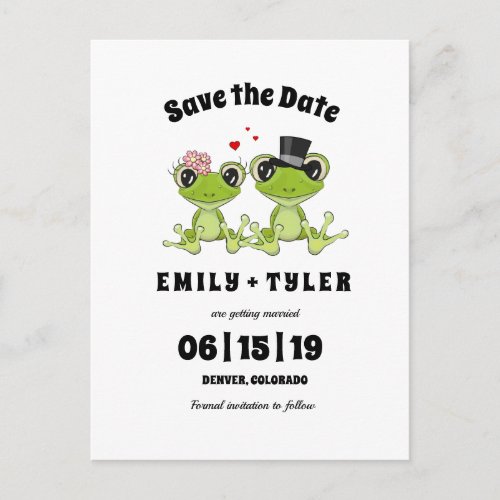 Toadally in Love Frog Wedding Save The Date Announcement Postcard
