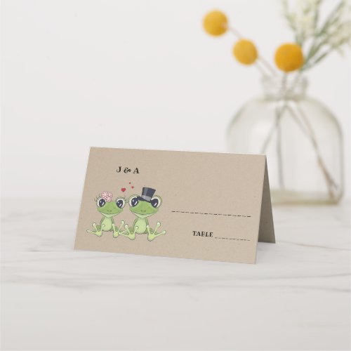 Toadally in Love Frog Wedding Table  Menu Card