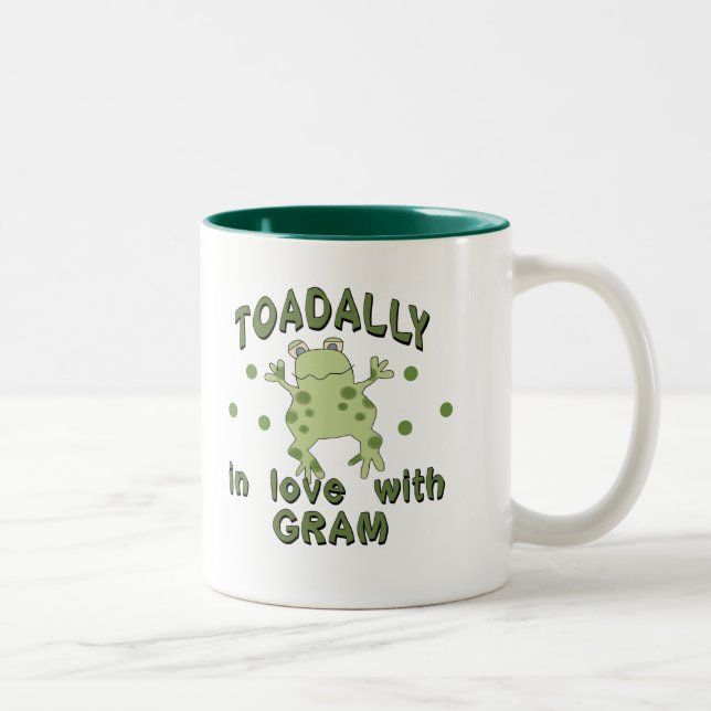 TOADALLY Love Gram Frog Two-Tone Coffee Mug (Right)
