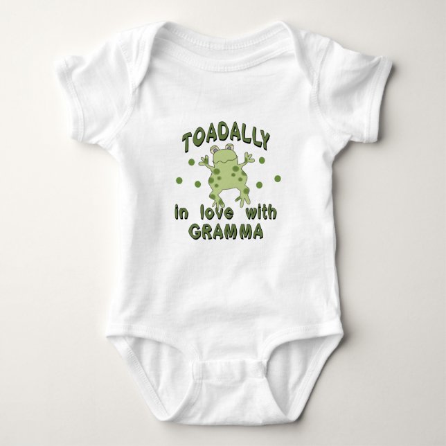 TOADALLY Love Gramma Frog Baby Bodysuit (Front)