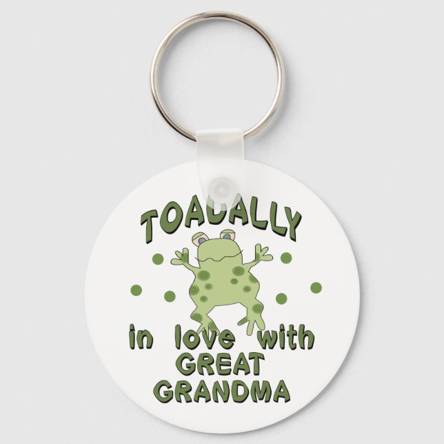 TOADALLY Love Great Grandma Frog Keychain (Front)