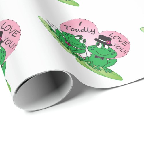 Toadly Love You Valentine Wrapping Paper
