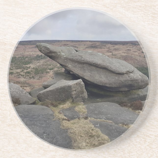 Toad's Mouth Rock, Sheffield. Coaster (Front)