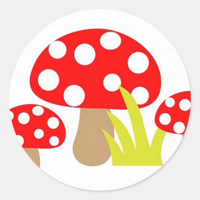 toadstool-220227  toadstool toadstools art cute re classic round sticker (Front)