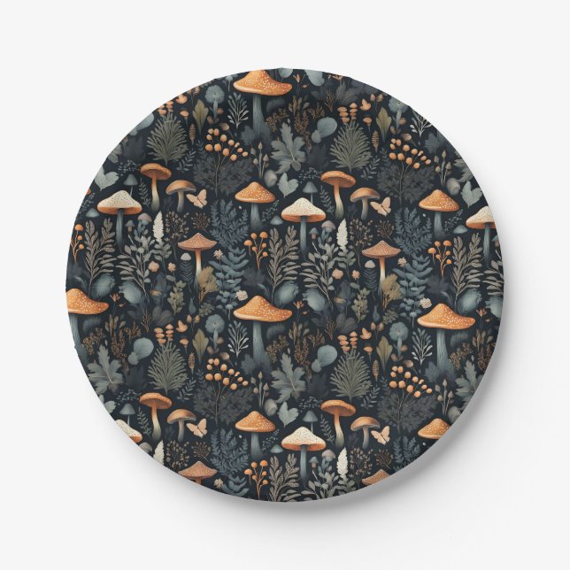 Toadstool Forest  Paper Plates (Front)
