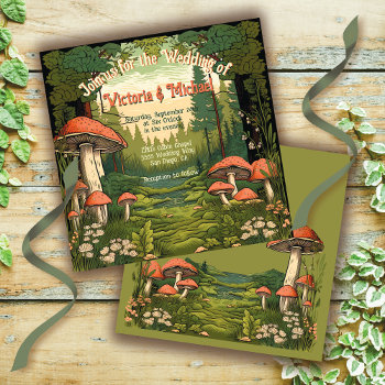 Toadstool Forest Wedding Invitation by McBooboo at Zazzle