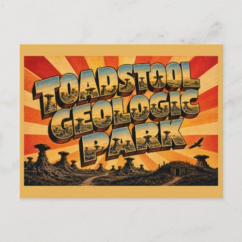 Toadstool Geologic Park Nebraska Badlands Hoodoos Postcard