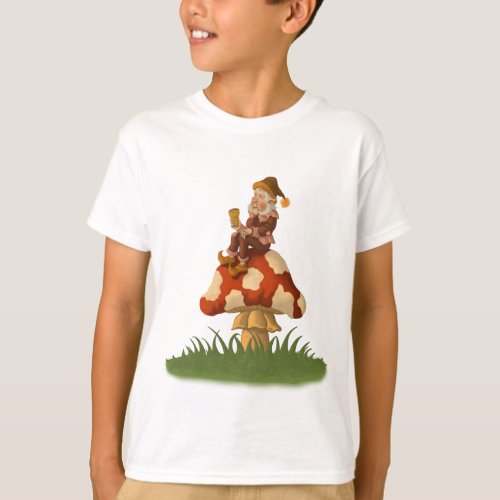 toadstool gnome kids t_shirt