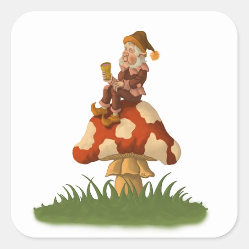 toadstool gnome sticker