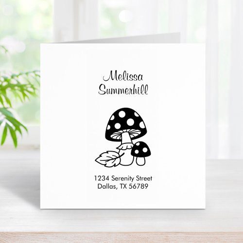 Toadstool Mushrooms Address 2 Rubber Stamp