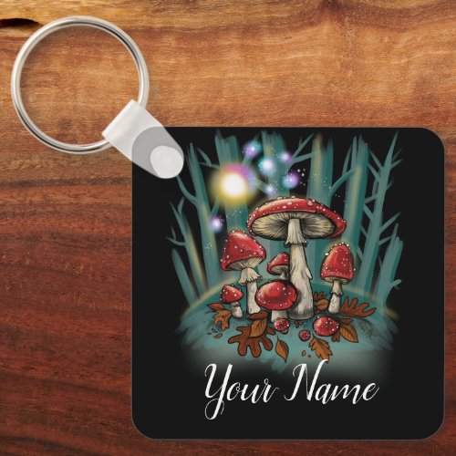 Toadstool mushrooms business cards keychain