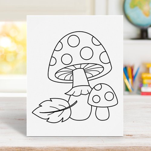 Toadstool Mushrooms Coloring Page Poster