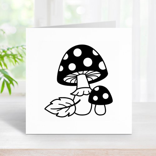 Toadstool Mushrooms Rubber Stamp