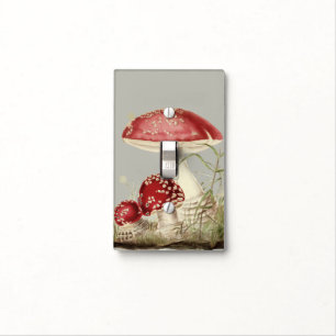 Toadstool Red White Spotted Mushrooms Botanical Light Switch Cover