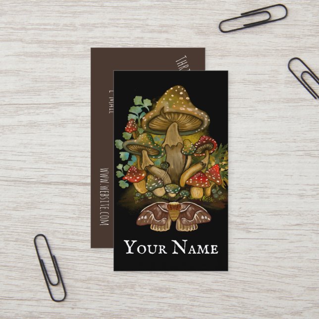 Toadstool  Retro mushrooms~ business cards (Front/Back In Situ)