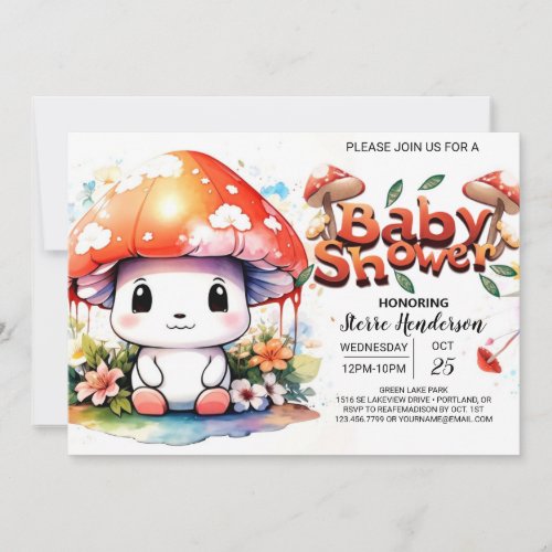 Toadstool Trailblazers Baby Shower Adventure Invitation