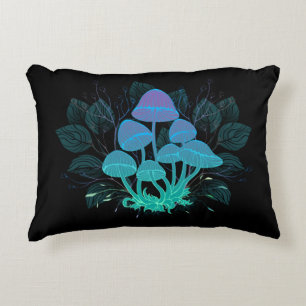 Toadstools in Bushes Accent Pillow