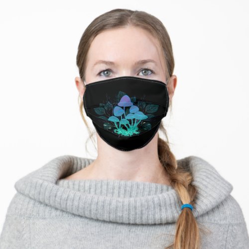 Toadstools in Bushes Adult Cloth Face Mask