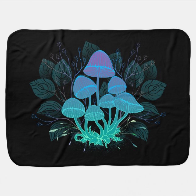 Toadstools in Bushes Baby Blanket (Horizontal)