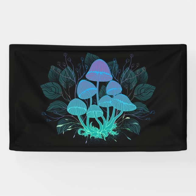 Toadstools in Bushes Banner (Horizontal)
