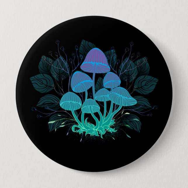 Toadstools in Bushes Button (Front)