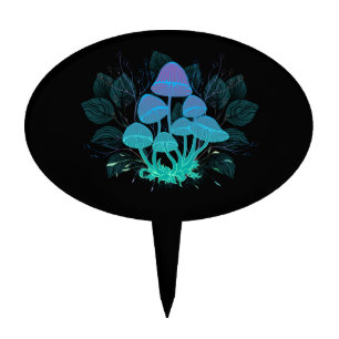 Toadstools in Bushes Cake Topper