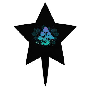 Toadstools in Bushes Cake Topper