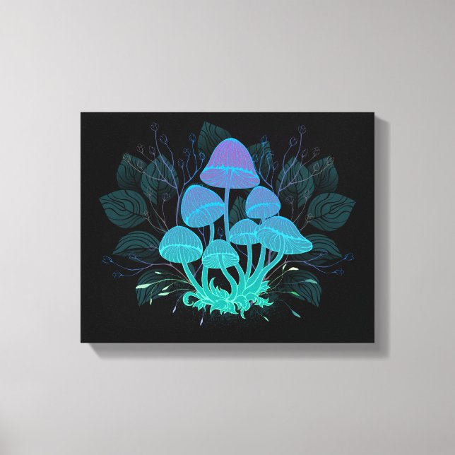 Toadstools in Bushes Canvas Print (Front)