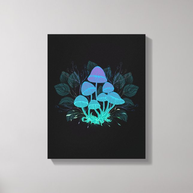 Toadstools in Bushes Canvas Print (Front)