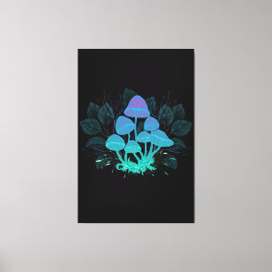 Toadstools in Bushes Canvas Print