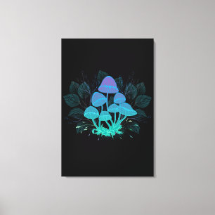 Toadstools in Bushes Canvas Print