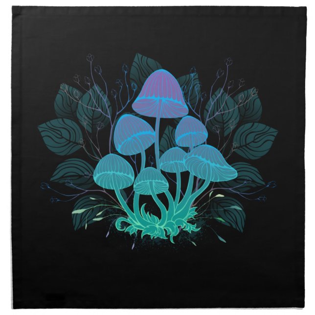 Toadstools in Bushes Cloth Napkin (Front)