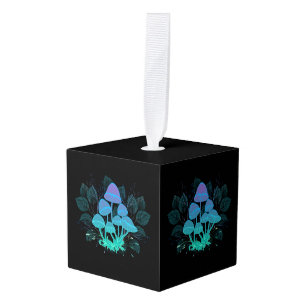 Toadstools in Bushes Cube Ornament