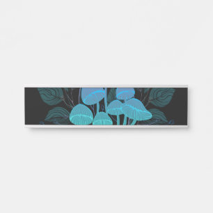 Toadstools in Bushes Door Sign