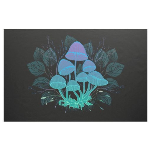 Toadstools in Bushes Fabric