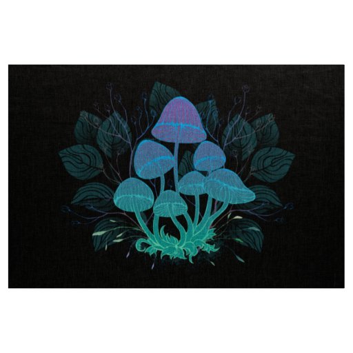 Toadstools in Bushes Fabric