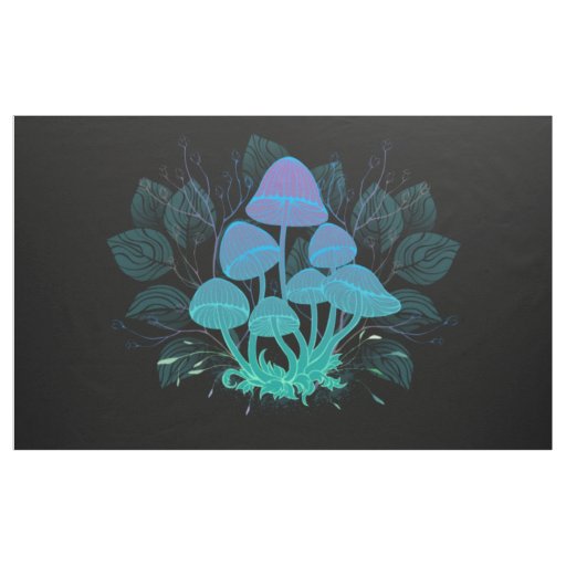 Toadstools in Bushes Fabric